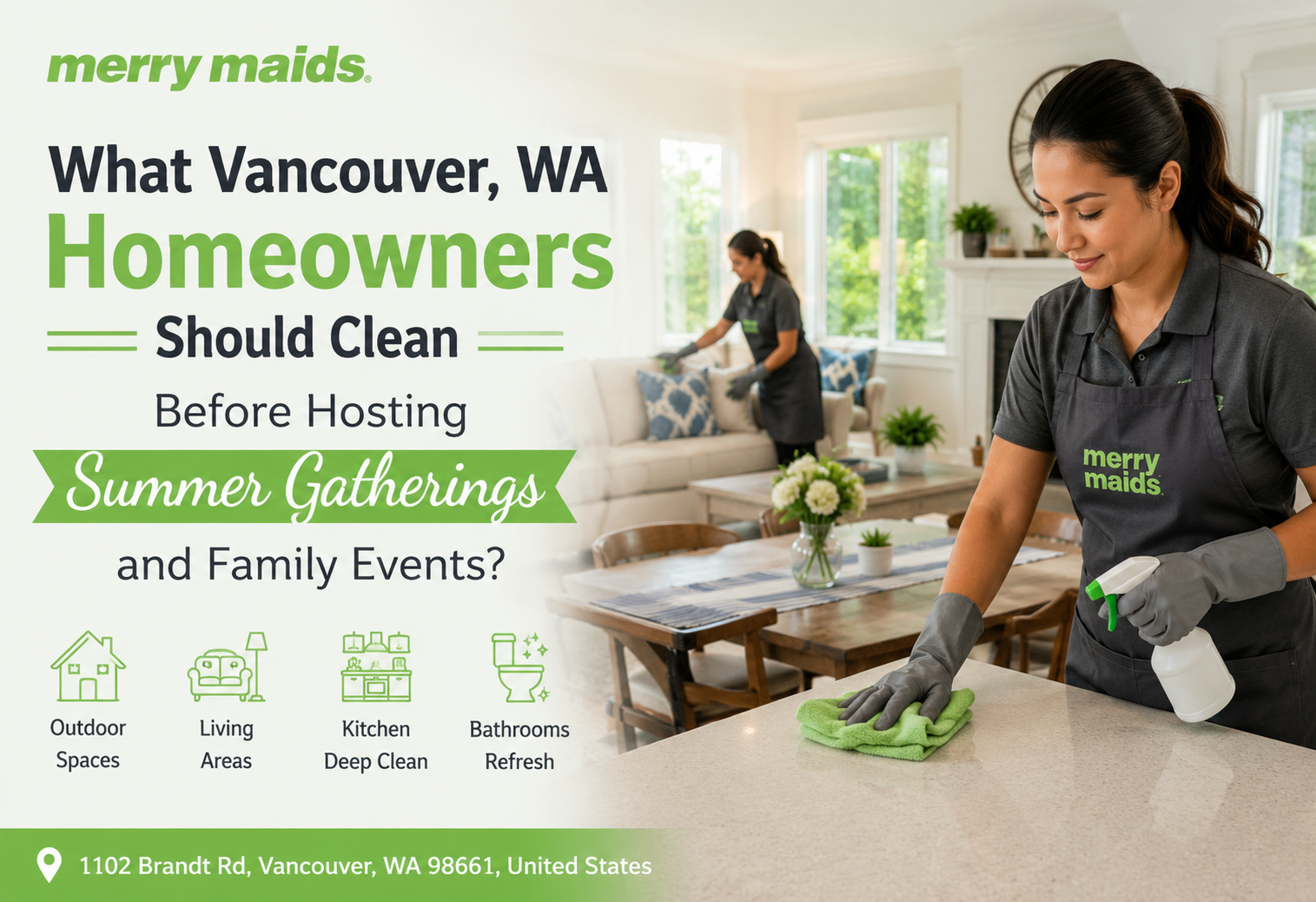 What Vancouver, WA homeowners should clean before hosting summer gatherings and family events with professional maid service in Vancouver WA