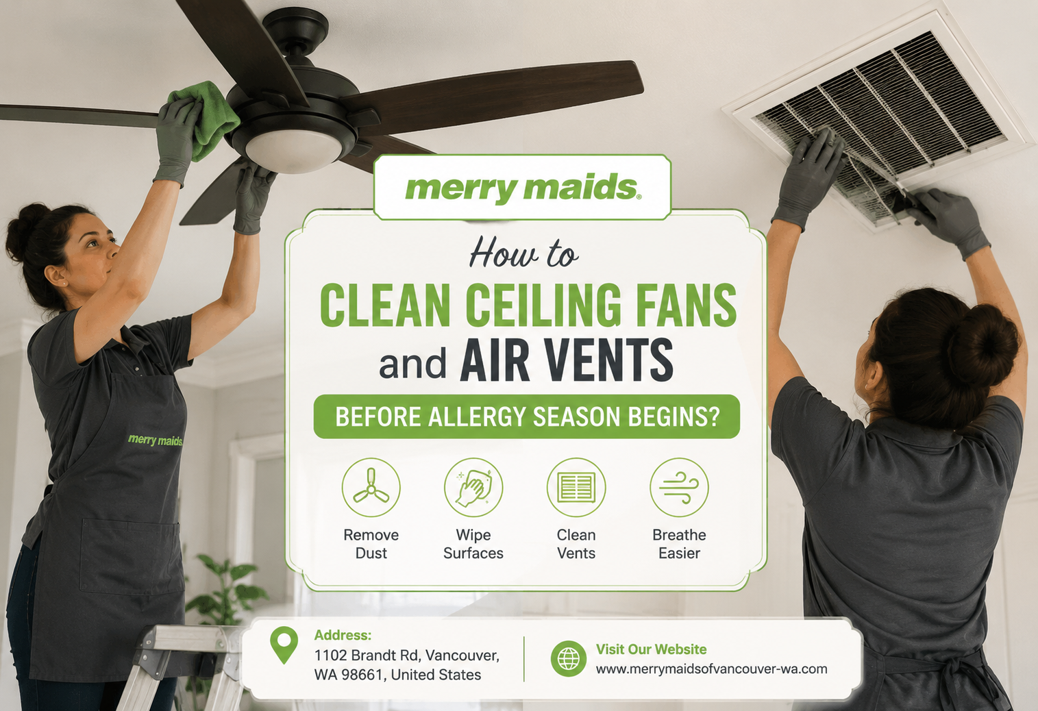 How to Clean Ceiling Fans and Air Vents Before Allergy Season